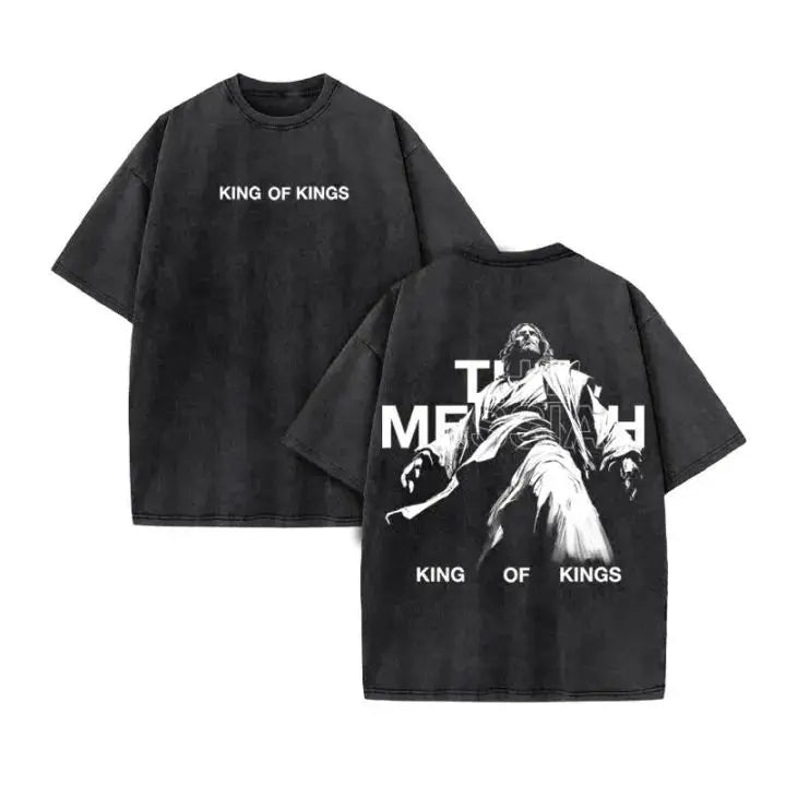 Christian Summer Men'S Washed T Shirt Loose Version Casual T Shirt Cotton Christian Vintage T Shirt Y2K Harajuku Style Unisex