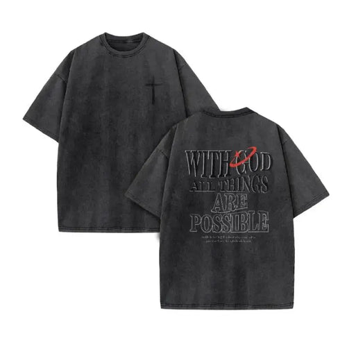Christian Summer Men'S Washed T Shirt Loose Version Casual T Shirt Cotton Christian Vintage T Shirt Y2K Harajuku Style Unisex