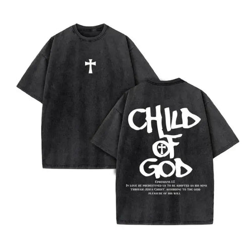 Christian Summer Men'S Washed T Shirt Loose Version Casual T Shirt Cotton Christian Vintage T Shirt Y2K Harajuku Style Unisex